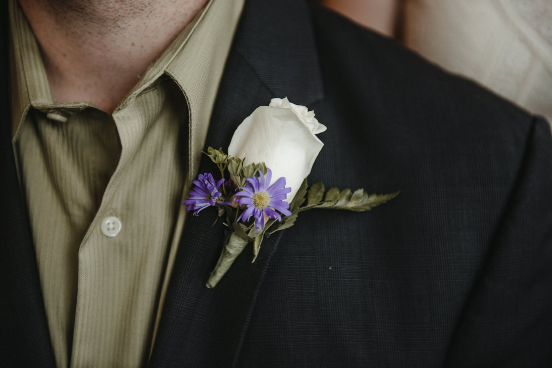 Aster and Rose Mix Boutonniere from Elope in St Louis